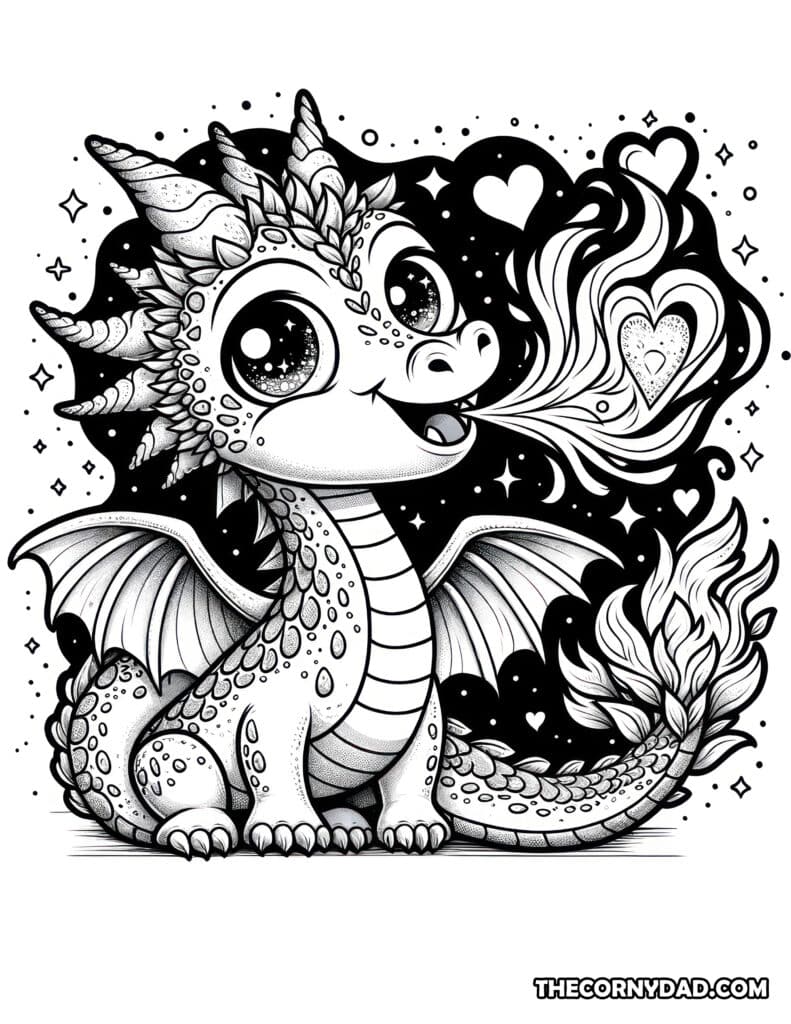 Cute dragon coloring pages 1