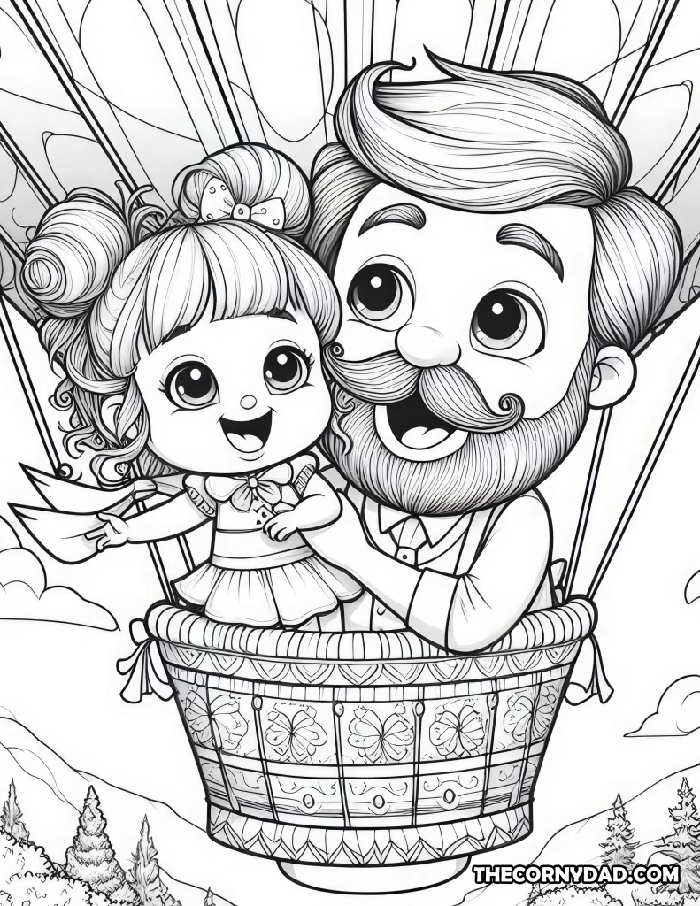 Free father and son or father and daughter coloring pages